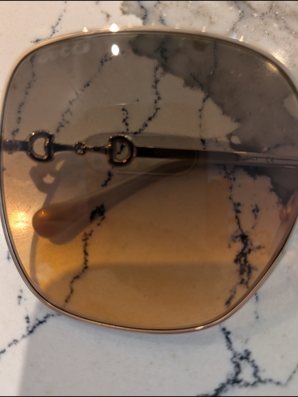 Gucci Gold Frame Amber Gradient Sunglasses - Picture 4 of 5